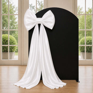 7ft Giant White Bow Tie Décor for Backdrops – Wedding & Event Photo Booth Decoration