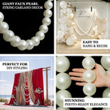 Elegant foam pearl garland perfect for wedding receptions, baby showers, birthdays, and romantic ...