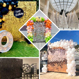 Shiny Silver Square Sequin Shimmer Wall Party Photo Backdrop, 24sq.ft Active Spangle