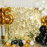 Shiny Gold Square Sequin Shimmer Wall Party Photo Backdrop, 24sq.ft Active Spangle