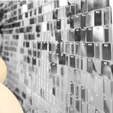 Shiny Silver Square Sequin Shimmer Wall Party Photo Backdrop, 24sq.ft Active Spangle