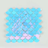 24sq.ft Shiny Iridescent Blue Sequin Shimmer Wall Photo Backdrop Mermaid Scales Pattern