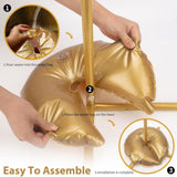 4 Pack 14inch Metallic Gold Water Bags – Heavy Duty Reusable PVC Fillable Base Weights