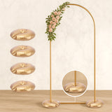 4 Pack 14inch Metallic Gold Water Bags – Heavy Duty Reusable PVC Fillable Base Weights