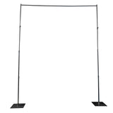 Black Heavy Duty Metal DIY Adjustable Backdrop Stand with Flat Steel Bases