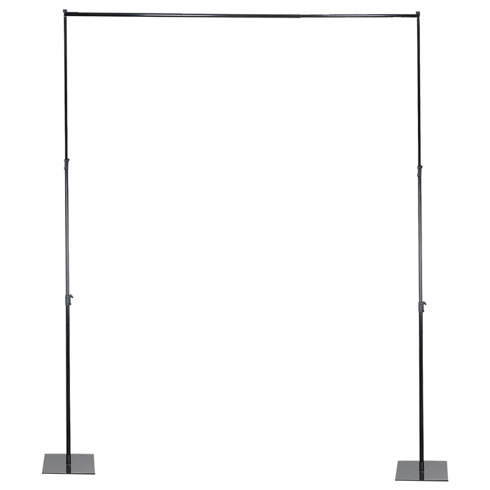 Black Heavy Duty Metal DIY Adjustable Backdrop Stand with Flat Steel Bases