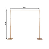 10ft Gold Metal DIY Adjustable Heavy Duty Backdrop Stand Kit, Steel Base