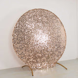 7.5ft Sparkly Rose Gold Big Payette Sequin Single Sided Wedding Arch Cover for Round