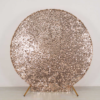 <strong>Fitted Rose Gold Big Payette Sequin Arbor Cover</strong>