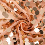 7.5ft Sparkly Rose Gold Big Payette Sequin Single Sided Wedding Arch Cover for Round#whtbkgd