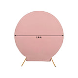 7.5ft Matte Dusty Rose Round Spandex Fit Wedding Backdrop Stand Cover