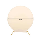 7.5ft Matte Beige Round Spandex Fit Wedding Backdrop Stand Cover