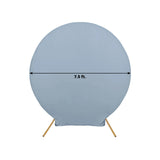 7.5ft Matte Dusty Blue Round Spandex Fit Wedding Backdrop Stand Cover