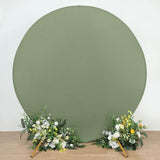 Dusty Sage Green Round Spandex Fit Party Backdrop Stand Cover