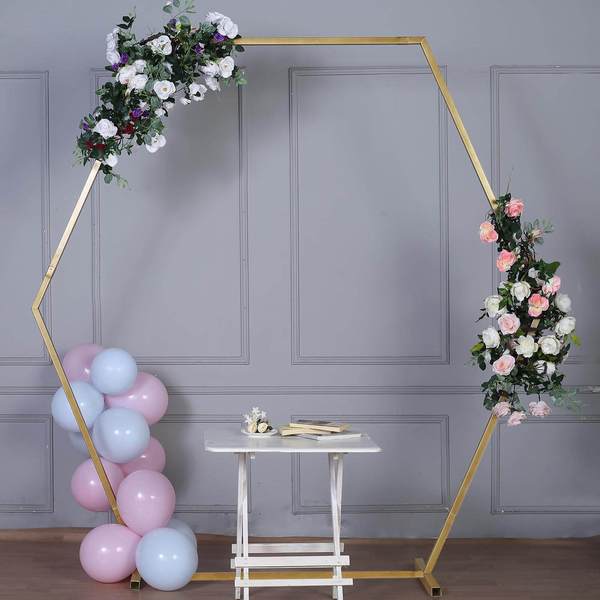 hexagonal wedding arch