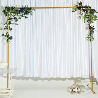 8ft Heavy Duty Metal Square Wedding Arch Photography Backdrop Stand - Sturdy Gold Construction
