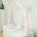 4ftx6ft Gold Metal Over-The-Table Rod Stand with Clamps, Round Top Balloon Arch Flower Stand