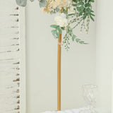 4ftx6ft Gold Metal Over-The-Table Rod Stand with Clamps, Round Top Balloon Arch Flower Stand