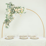 4ftx6ft Gold Metal Over-The-Table Rod Stand with Clamps, Round Top Balloon Arch Flower Stand