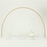 4ftx6ft Gold Metal Over-The-Table Rod Stand with Clamps, Round Top Balloon Arch Flower Stand