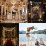 Luxury geometric event backdrop decor for weddings and birthday celebrations