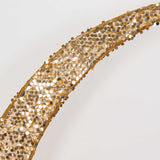 Set of 2 Gold Big Payette Sequin Backdrop Stand Cover for Half Crescent Moon Wedding Arch