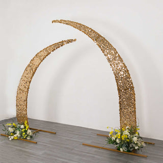 Gold Big Payette Sequin Half Moon Backdrop Stand Covers