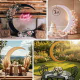 Decorative crescent moon designs for events and celebrations.