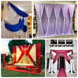 Adjustable Pipe and Drape Backdrop Stand with Double Cross Bars, Silver Aluminum Frame