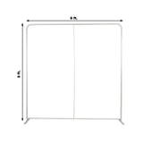 Pillowcase Backdrop Stand in Aluminum 8ft x 8ft – Portable Rounded Corner Tension Fabric Pillowcase Display Stand for Exhibits & Photography