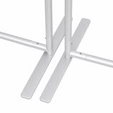 Metal display stand base with dual support feet and crossbars