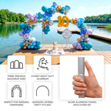 Silver aluminum chiara arch stand set for birthday and wedding party backdrop