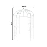 10ft White Metal Birdcage Ceremony Arch – Garden Gazebo Pergola Arbor Trellis