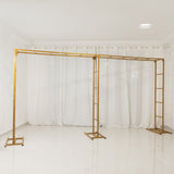 6ftx12ft Gold Rectangular Arbor - Freestanding 6' High Over the Table Stand, Backdrop Stand