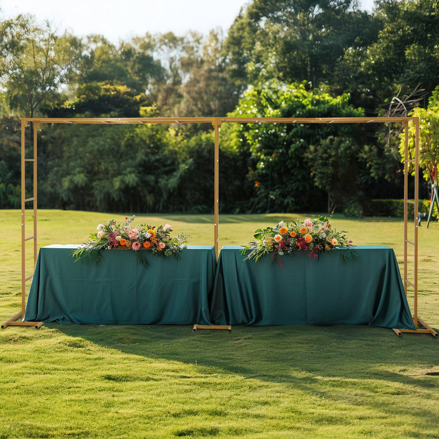 6ftx12ft Gold Rectangular Arbor - Freestanding 6' High Over the Table Stand, Backdrop Stand