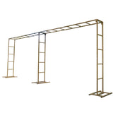 6ftx16ft Gold Rectangular Arbor - Freestanding 6' High Over the Table Stand, Backdrop Stand