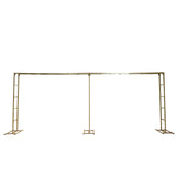 6ftx16ft Gold Rectangular Arbor - Freestanding 6' High Over the Table Stand, Backdrop Stand#whtbkgd