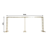 6ftx16ft Gold Rectangular Arbor - Freestanding 6' High Over the Table Stand, Backdrop Stand