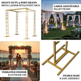 Heavy-duty 4-post metal ladder-style event arch for indoor and outdoor use.