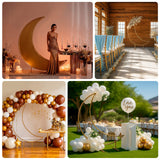 6.5ft Gold Metal Crescent Moon Wedding Arch Backdrop Stand, Curved Arbor Floral Balloon Frame