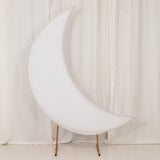 6.5ft White Spandex Crescent Moon Chiara Backdrop Stand Cover, Custom Stretch Fitted Wedding Arch