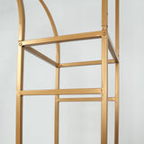 7ft Wedding Arch Rectangular Backdrop Stand – Arc de Triomphe Style 3D Heavy Duty Gold Metal Frame for Balloon & Floral Display