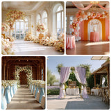 7ft Wedding Arch Rectangular Backdrop Stand – Arc de Triomphe Style 3D Heavy Duty Gold Metal Frame for Balloon & Floral Display