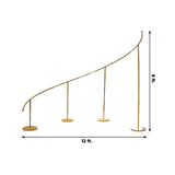 Gold arch display stand, 12 ft long and 8 ft tall, studio shot.