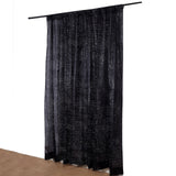 8ft Black Metallic Fringe Shag Photo Backdrop Drapery Panel, Shimmery Tinsel Polyester Divider