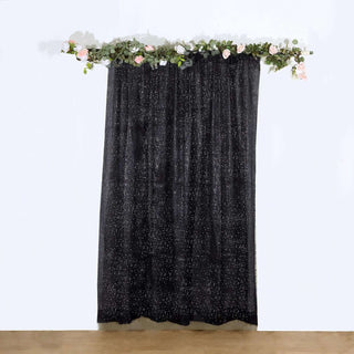 Unleash Your Creativity with the 8ft Black Metallic Fringe Shag Photo Backdrop Drapery Panel