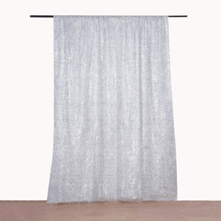 Elevate Your Event with the Silver Metallic Fringe Shag Backdrop