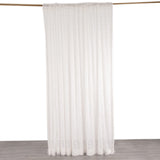 8ftx8ft White Fringe Shag Polyester Wedding Drapery Panel, Minky Fabric Photo Backdrop Curtain