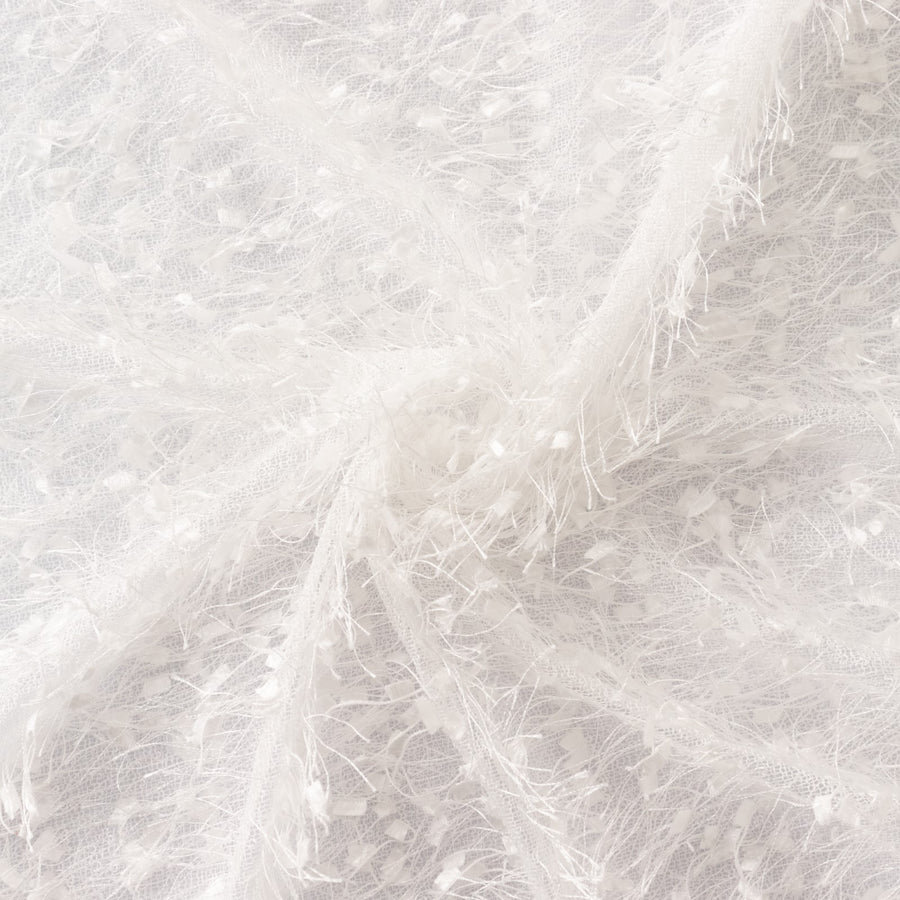 8ftx8ft White Fringe Shag Polyester Wedding Drapery Panel, Minky Fabric Backdrop Curtain#whtbkgd
