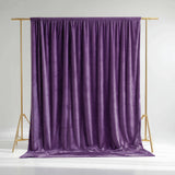 Purple velvet backdrop on gold stand for photography